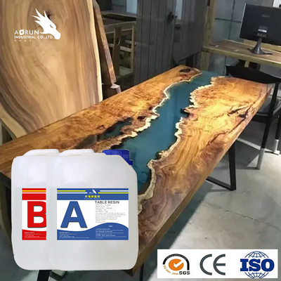 Fast Cured دو قسمتی رزین اپوکسی شفاف کیت ریخته گری کریستال مایع روی میز رودخانه هنر رزین