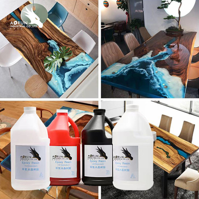 رزین اپوکسی شفاف دو قسمتی برای میزهای اپوکسی چوب رزین اپوکسی مایع شفاف Diy پاک کردن